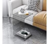 Tavolino A Forma Di C, Tavolino Per Divano In Acrilico, Tavolino Da Esposizione Per Decorazioni Per La Casa Dal Design Moderno E Trasparente Per Soggiorno (Color : Grigio, Size : 30x30x60cm)
