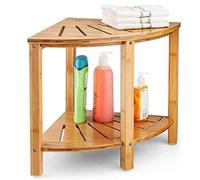 Tavolino Angolare Bagno Bambu Scaffale Sgabello Angolo 2 Ripiani Multiuso