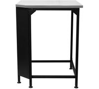 cozze Tavolo angolare per cucina esterna, piano in acciaio inox 705 x 705 mm, regolabile, carico massimo 100 kg, compatibile con tavolini, nero