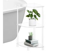 Tavolino angolare in acrilico trasparente, mobile da tavolo a 3 livelli, rettangolare, per soggiorno, camera da letto, bagno