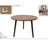 TAVOLINO ARREDO IN LEGNO MARRONE OVALE 45x34x39