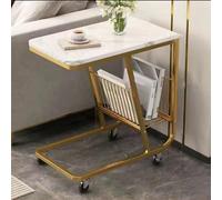 Tavolino arrotolabile a forma di C, piccolo spazio per soggiorno e camera da letto, perfetto per divano, facile mobilità, design compatto per spazi limitati