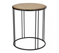 Tavolino Aspen Metallo Legno cm 56x56x66,5 h Marrone / Nero DecHome
