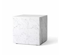 Tavolino Audo Zoccolo Cubico in Marmo di Carrara