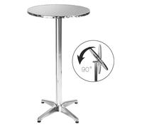Tavolino Bar Bistrot Alto Pieghevole Alluminio Rotondo 60x110 cm Tavolo Esterno