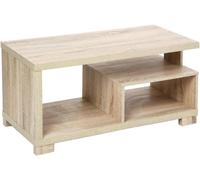 Tavolino Basso a 2 piani per Soggiorno - Tavolino per televisione - Tavolino da divano - Tavolino basso per tv - Tavolino da Salotto in Legno -Beige - 80x40x40 cm