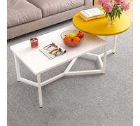 Shally Dogan Tavolino Basso da Caffè per Sala da Pranzo con 2 Ripiani, Tavolo Design Luxury, Premium, Elegante, Piano Tondo e Rettangolare, Ideale per Salotto. Soggiorno e Ufficio (Giallo)