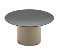 Tavolino basso da caffè rotondo grande con vetro specchiato per salotto CIC-882