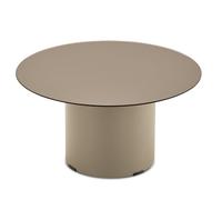 Tavolino basso da caffè rotondo grande con vetro specchiato per salotto CIC-882