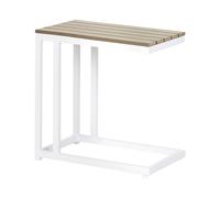 Tavolino basso da giardino legno chiaro e bianco 60 x 35 cm MESSINA