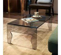 Tavolino basso da salotto in Cristallo acrilico Dimensioni 56x50h31 cm NAIF 4 spessore metacrilato 8 mm Portata max: 20 kg Fumè Grigio Trasparente grigio