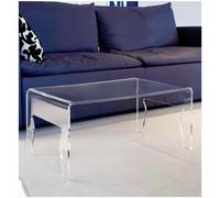 Tavolino basso da salotto in Cristallo acrilico Dimensioni 56x50h31 cm NAIF 4 spessore metacrilato 8 mm Portata max: 20 kg trasparente trasparente