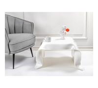 Tavolino, Basso da Thé Drappeggi dautore Dimensioni 60x75x h 40 cm, Corpo Bianco plexiglass 3 mm portata massima 8 kg bianco