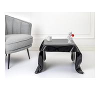 Tavolino, Basso da Thé Drappeggi dautore Dimensioni 60x75x h 40 cm, Corpo Nero plexiglass 3 mm portata massima 8 kg nero