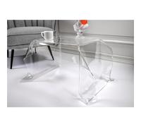 Tavolino, Basso da Thé Drappeggi dautore Dimensioni 60x75x h 40 cm, Corpo Trasparente plexiglass 3 mm portata massima 8 kg trasparente