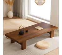 Tavolino basso giapponese, in legno massello, piccolo tavolino in legno stile palazzo, per sedie a pavimento, marrone, 60 x 35 x 30 cm, perfetto per soggiorno e arredamento zen