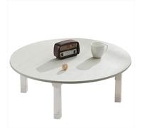 Tavolino basso giapponese, pieghevole, rotondo, versatile, tavolo da caffè e sala da pranzo, piccola scrivania per camera da letto e finestra a golfo, tavolo da kang per la casa (bianco, 70 x 30 cm)