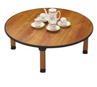 Tavolino basso giapponese, tavolino rotondo pieghevole per sedie a pavimento, vassoio da picnic portatile, scrivania da studio regolabile, ideale per scrivere, giocare, colazione, compatto e versatile
