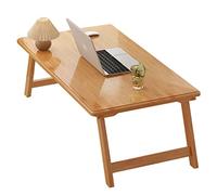 Tavolino basso in bambù pieghevole per computer portatile, tavolo artistico per bambini, scrivania da pavimento per soggiorno, design compatto ed elegante, salvaspazio, uso versatile