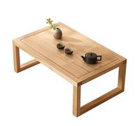 Tavolino basso in legno giapponese, stile rustico, rettangolare, ideale per soggiorno, finitura naturale, 60 cm, perfetto per caffè e tè