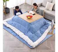 Tavolino basso in legno massello in stile giapponese con coperta riscaldante, per un inverno accogliente, tavolino quadrato per camera giapponese