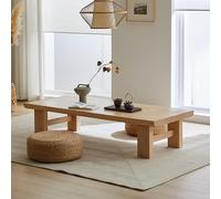 Tavolino basso in legno massiccio, stile giapponese, per sala da pranzo, camera da letto, tè, meditazione e ufficio domestico