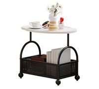 Tavolino basso irregolare a forma di nuvola, per esterni, con cestino, per soggiorno, balcone, giardino, camera da letto, cucina, design moderno in bianco e nero