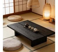 Tavolino Basso Multiuso In Legno Di Pino, Design Wabi-sabi E Scandinavo Mid-Century Minimalista, Rettangolare Per Soggiorno, Ideale Per Meditazione, Altare O Cocktail(Black,78.7x31.5x17.7)