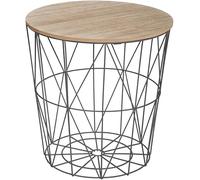 Tavolino Basso per Arredamento Salotto - Tavolino da Caffè per Studio e Ufficio, in Legno e Metallo, 39.5x41cm, Nero