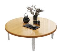 Tavolino Basso Pieghevole Giapponese Tatami, Tavolo da Altare La Meditazione con Gambe Pieghevoli, per Piccoli Appartamenti, Campeggio, Sala da Pranzo, Senza Montaggio(Beige,80x80cm/32''x32'')