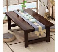 Tavolino Basso Pieghevole in bambù per sedersi a Terra, Stile Giapponese, Ideale Come Altare per la Meditazione e Mobile per Il Soggiorno, Non necessita di Montaggio (27,5" L x 15,7" W x 9,8