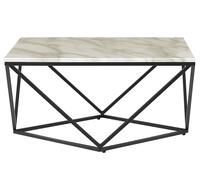 Tavolino beige nero 80 x 80 cm MDF effetto marmo Malibu