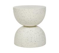 Tavolino bianco sporco effetto terrazzo 40 cm CAORIA