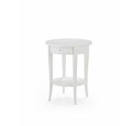 TAVOLINO BIANCO TONDO PORTA LUME SALOTTO COMODINO