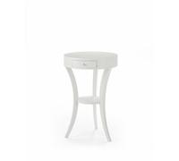 TAVOLINO BIANCO TONDO PORTA LUME SALOTTO COMODINO