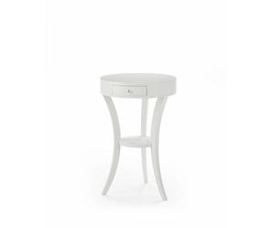 TAVOLINO BIANCO TONDO PORTA LUME SALOTTO COMODINO