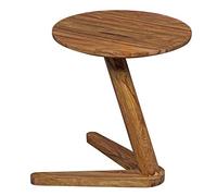 Tavolino Boha in legno massello di design Sheesham, 45 x 45 cm, rotondo, comodino in legno naturale, stile rustico