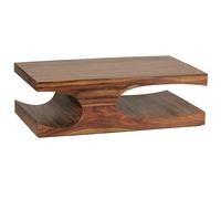 Tavolino Boha in legno massiccio Sheesham, larghezza 118 cm, design marrone scuro