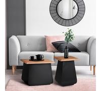 Tavolino caffè da salotto laterale divano in legno naturale e metallo a scelta