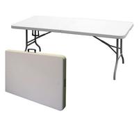 TAVOLINO CAMPING PIEGHEVOLE BIANCO - 122x61x74H