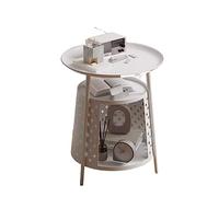 Tavolino centro sala Tavolino Rotondo con cuccia for gatti, condominio for , mobili for da interni for gattini, tavolino caffè comodino contenitore, piccolo divano soggiorno for(Bianco)