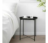 TAVOLINO COMODINO CON VASSOIO IN FERRO LACCATO MULTIUSO TAVOLO SALOTTO MOD IKEA