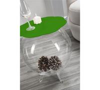 Tavolino, comodino contenitore. In plexiglass con ripiano in PMMA Dimensioni 40x40x h 46 cm, Corpo multicolor ripiano Orange arancio