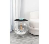 Tavolino, comodino contenitore. In plexiglass con ripiano in PMMA Dimensioni 40x40x h 46 cm, Corpo Trasparente ripiano Nero nero