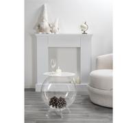 Tavolino, comodino contenitore. In plexiglass con ripiano in PMMA Dimensioni 40x40x h 46 cm, Corpo Trasparente ripiano Bianco bianco