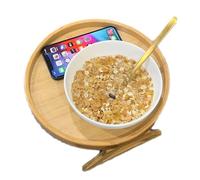 Tavolino con clip per braccioloper divano - Vassoio portatile per braccioloper divano da 25 cm e 9 pollici, design rotondo del bracciolocon clip, struttura di presa stabile, superficie,