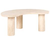 Beliani Tavolino con piano effetto travertino in MDF impiallacciato, design moderno effetto pietra beige