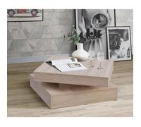 Tavolino con piano girevole - Quadrato - Rovere - 78 x 78 x 36 cm