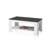 Tavolino con portariviste, Tavolo elevabile, tavolo da pranzo, Rifinito in Artik White e Oxide, Misure: 102 cm (Lunghezza) x 43/54 cm (Altezza) x 50 cm (Profondità)