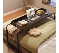 Tavolino Con Ruote，tavolo Servitore Regolabile In Altezza Da Letto Ruote Tavolo Divano Per Pc Lavoro E Braccio Notebook Salotto(Color:Nero+)
